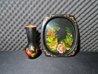 RADZIECKA EMALIOWANA TACA I WAZON PRL