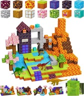 KLOCKI MAGNETYCZNE BLOKI MINECRAFT 100 SZT. DUŻY ZESTAW PREZENT DLA DZIECI