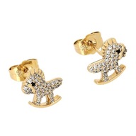 83308 P KOLCZYKI 18K POZŁACANE 11/12 MM konik na biegunach