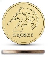 2 gr grosze 2021mennicze st. 1 z worka NBP