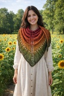 BESTSELLER_PRZEPIĘKNA DUŻA CAŁOROCZNA CHUSTA OMBRE ROBIONA NA DRUTACH SZAL