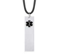 Naszyjnik medyczny laska Eskulapa stal chirur 68cm