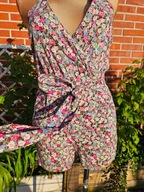 Gina Tricot kombinezon krótkie spodenki kwiatki boho bawełna cotton 32