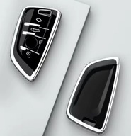 Czarno-srebrne etui na kluczyk BMW X1 X3 X5 X6 X7 G01 G11 G20 G30 F15 F16