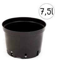 Doniczka plastikowa 7.5L Produkcyjna Czarna Okrągła - zestaw 25 sztuk