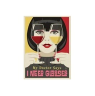 "I Need Glasses" – Minimalistyczny Plakat Dekoracyjny