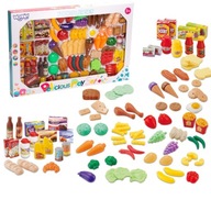 ZESTAW PLASTIKOWE WARZYWA OWOCE MIĘSA PIECZYWO PRODUKTY KUCHENNE