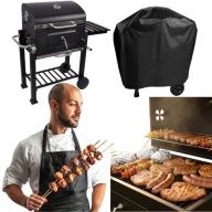 GRILL OGRODOWY BBQ DUŻY XXL Z POKRYWĄ PÓŁKI + POKROWIEC GRATIS