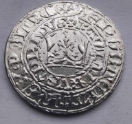 Grosik krakowski piastowski, grosz litewski Kazimierz Wielki korona króla