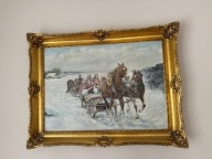 Obraz Jerzego Kluźniaka malarstwo olej na płótnie w złotej ramie kolekcje