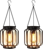 LAMPY WISZĄCE SOLARNE OGRODOWE 2 SZT. LED IP65 A+++