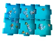 Sorter do puzzli organizer - 6 kolorowych tacek - kolor niebieski-szary