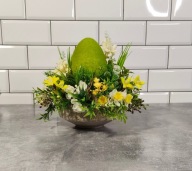 stroik wielkanocny, dekoracja świąteczna stołu, jajko