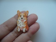 METALOWA EMALIOWANA PIN PRZYPINKA PIES PIESEK CORGI
