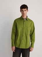 RESERVED koszula bawełniana oliwkowa comfort fit męska XL