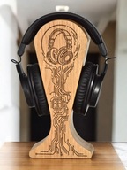 Stojak słuchawkowy, drewniany, niepowtarzalny, Slow.wood