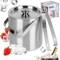 Wiaderko DO KOSTEK LODU stalowe termiczne pojemnik termos na lód + szczypce