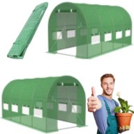 TUNEL FOLIOWY OGRODOWY 4X2,5X2M 8 OKIEN ZIELONY FOLIA 140G/M FILTR UV-4