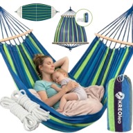 HAMAK OGRODOWY DUŻY DWUOSOBOWY HUŚTAWKA PAŁĄK TORBA WZMOCNIONY XXL SOLIDNY