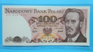 100 zł 1976 ,seria AM 2151610,stan UNC