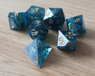 Żywiczne kości RPG Wodzinsky - "Szept z Głębii Oceanu" + woreczek