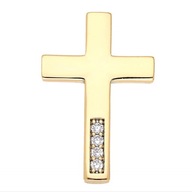 63343 ZAWIESZKA 18K POZŁACANA 27/17 MM krzyżyk z cyrkoniami