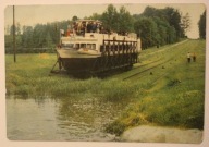 KANAŁ ELBLĄSKI. Pochylnia Buczyniec - statek na wózku, CZYSTA, 1968 rok