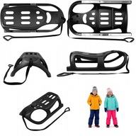 SANKI PLASTIKOWE DZIECIĘCE DUŻE ZE SZNURKIEM NA PŁOZACH OKUCIA OLAF CZARNE