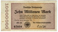 Niemcy - Banknot - 10 Millionen Mark - 1923 - Deutsche Reichsbahn -
