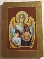 Ikona: św. Anioł Stróż z Dzieckiem; chrzest