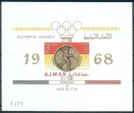 **68 AJMAN BL.A75 = 18E - IGRZYSKA OLIMPIJSKIE MEKSYK