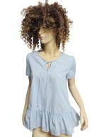 DENI CLER bluzka swobodna z falbaną 36