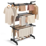 Suszarka PIONOWA na pranie odzież ubrania bieliznę metalowa czarna duża XXL