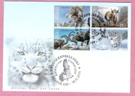 Kirgistan 2014 FDC fauna, sokół, jak, pantera, koziorożec, wyd.300 szt.