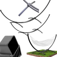 STELAŻ DO HAMAKA METALOWY OGRODOWY NA HAMAK DWUOSOBOWY CZARNY DO 250KG