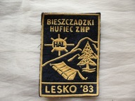 ZHP LESKO BIESZCZADY BIESZCZADZKI HUFIEC ZHP stara NASZYWKA 1983