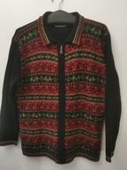 ADELSTEN NORWESKI SWETER M/L CARDIGAN SWETR WEŁNA