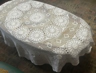 PIĘKNA DUŻA SERWETA OBRUS RĘCZNIE WYKONANY SZYDEŁKOWY HAND MADE RĘKODZIEŁO