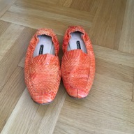 MOKASYNY GIANMARCO LORENZI 37,5 POMARAŃCZ SKÓRA