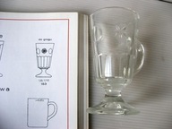 Huta HORTENSJA Nr 153 POKAL ~ SZKLANICA do GROGU z 1936 sygnatura KORONA