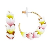 KOLCZYKI EMALIOWANE KWIATY NOCY polne róże maki