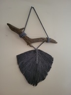 makrama 1 z 7 szary liść, zrób własna kompozycję na ścianę-rękodzieło