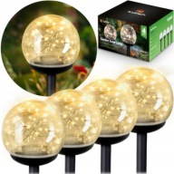 LAMPKI SOLARNE OGRODOWE KULE LED 4SZT AUTOMATYCZNE WODOODPORNE