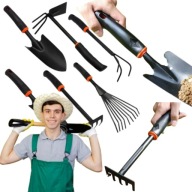 NARZĘDZIA OGRODOWE ZESTAW METALOWE 2x ŁOPATKA 2x GRABKI PAZURKI KOPACZKA