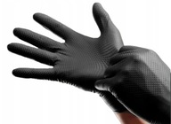 RĘKAWICE NITRYLOWE GRIP ROBOCZE czarne BLACK MOCNE 100 SZTUK GOSPODARCZE