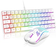 RedThunder K10 zestaw klawiatury i myszki do gier z podpórka, RGB