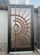 DRZWI Zewnętrzne Aluminiowe Przeszklone Wejściowe 120x220cm Pochwyt Ozdobne