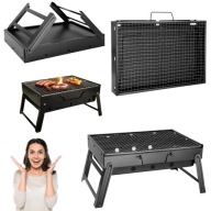 GRILL WĘGLOWY OGRODOWY MAŁY TURYSTYCZNY SKŁADANY PRZENOŚNY WALIZKA UCHWYT