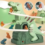 Zabawka Tor Wyścigowy Dinozaury Wspinaczka Po Schodach Zjeżdżalnia T-Rex