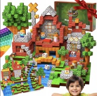 KLOCKI MAGNETYCZNE 3D ZESTAW 200 KLOCKÓW KONSTRUCYJNE SZEŚCIANY +6 LUDZIKÓW